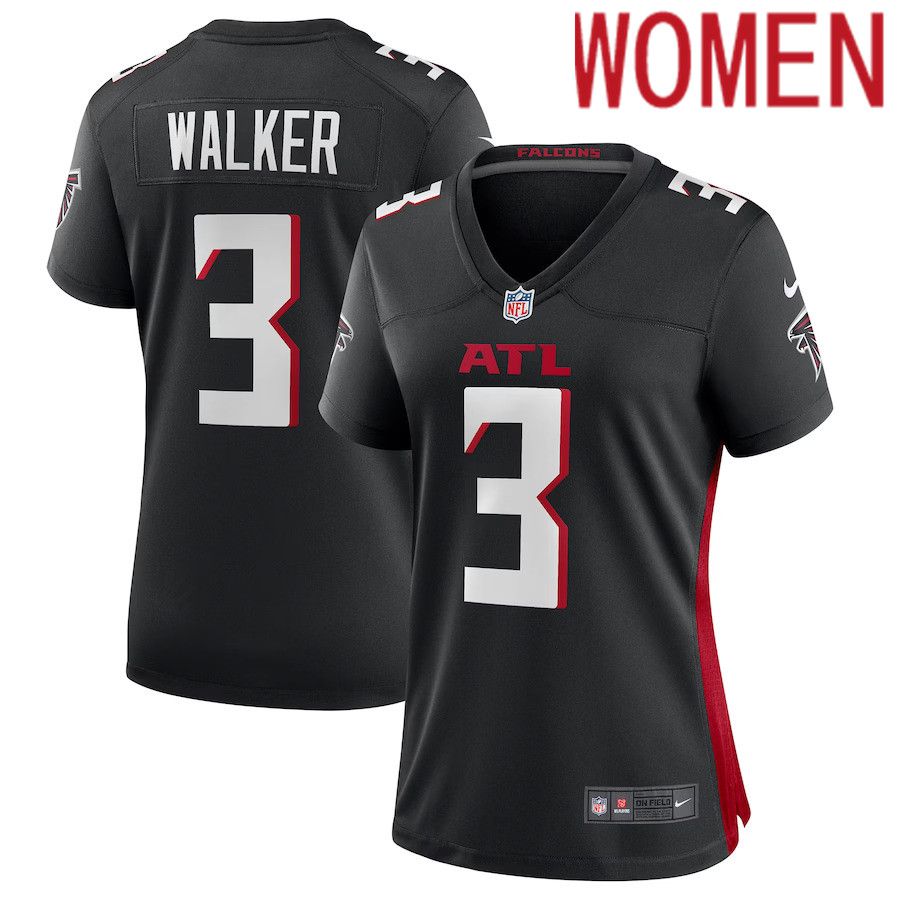 Women Atlanta Falcons 3 Mykal Walker Nike Black Game Player NFL Jersey